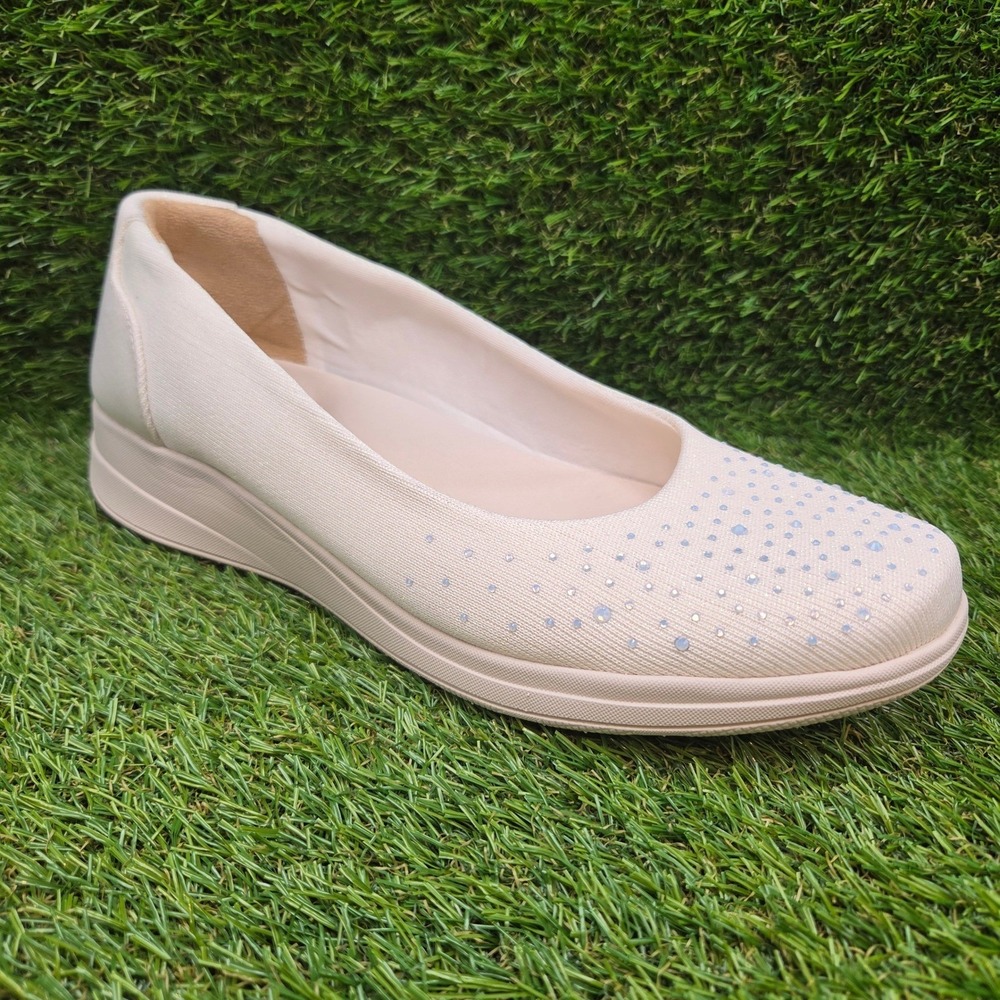 LifeStride Golden Bright SIZE 11 Women Washable Rhinestone Slip On‎ Loafers Gold